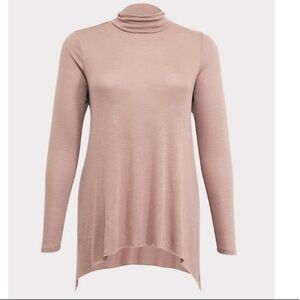Torrid Cream Hacci Tunic Turtleneck Bounce shirt large relaxed fit new w tags